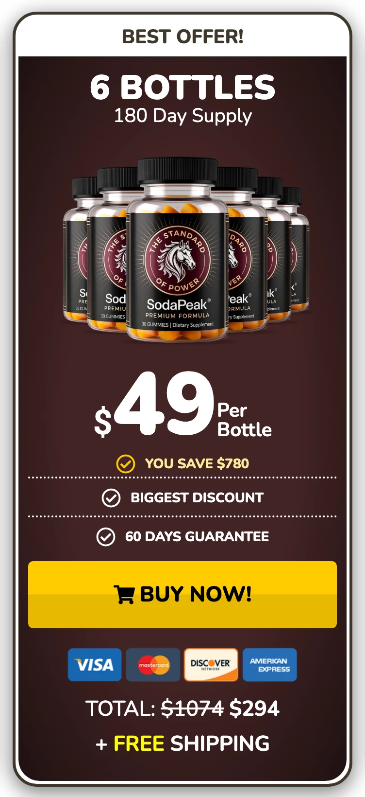 SodaPeak 6 bottles